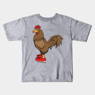 Brown Chicken With Shoes Kids T-Shirt